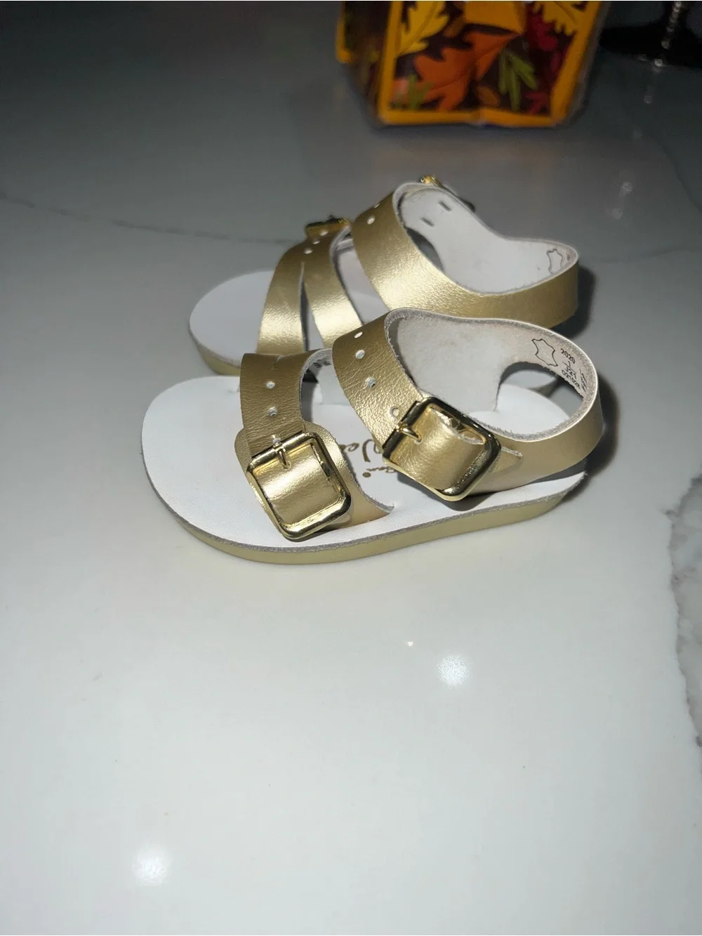 Salt-Water Sandals Original Gold Metallic Leather Strappy Sandals